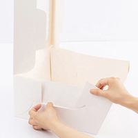 Boîtes à gâteaux pliables carrées en papier blanc de qualité alimentaire avec fenêtre transparente, impression de logo personnalisée portable
