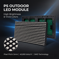 Módulo de Pantalla LED a Todo Color P5 SMD, WiFi 4G, Control por Aplicación USB, Pantalla LED RGB Inteligente Programable