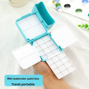 <span class=keywords><strong>Mini</strong></span> boîte de peinture <span class=keywords><strong>aquarelle</strong></span> en plastique 12/24 couleurs, <span class=keywords><strong>palette</strong></span> de voyage portable avec compartiments, pour croquis et mélange de couleurs - Product Image 3