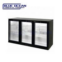 Mini réfrigérateur congélateur noir avec comptoir vitrine en verre refroidissement par air pour maison publique pour bureau d'étude ou mini-bar