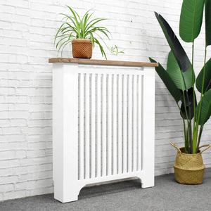 Lukcywind, cubierta de <span class=keywords><strong>radiador</strong></span> blanca de madera maciza antigua moderna, cubierta de calefacción blanca, gabinete para sala de estar y oficina en casa - Product Image 5