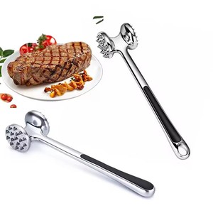 Gran oferta cocina de acero inoxidable de doble cara carne martillo grieta libra suelta carne golpear herramientas bistec carne ablandador - Product Image 6