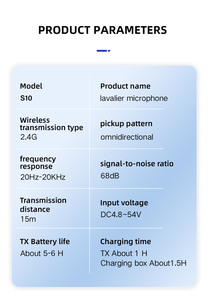 ميكروفون لاسلكي سينكيميك S10 مع بطارية، ميكروفون لافالييه مغناطيسي للهاتف للتسجيل والبث المباشر - Product Image 4