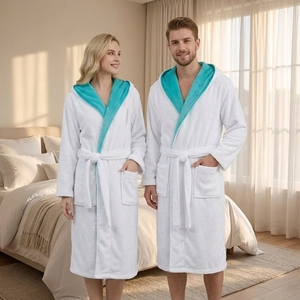 Peignoir en flanelle à capuche personnalisé, vêtements de <span class=keywords><strong>nuit</strong></span> de qualité - Product Image 3