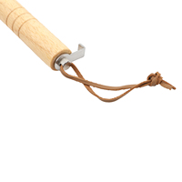 Fourchette télescopique extensible en acier inoxydable pour barbecue, longs brochettes d'extérieur avec manche en bois pour outils de grillades en camping