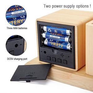 Creatieve Houten Led Elektronische Bureauklok Penhouder Met Meerdere Functies - Product Image 2