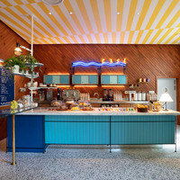 Comptoir de bar commercial sur mesure, comptoir de bar pour restaurant, café, solution de mobilier tout-en-un, taille, couleur et logo personnalisés