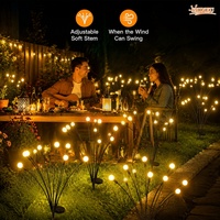 Lampes solaires de jardin Pathway en acier inoxydable, LED RGB Firefly, IP65, étanches, décoratives pour patio extérieur, lumière solaire de Noël