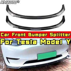 ชุดแต่งรอบคันสำหรับ Tesla Model Y ชุดกันชนหน้า สปลิตเตอร์ ดิฟฟิวเซอร์  ลิปหน้าสีดำเงา สำหรับอุปกรณ์ตกแต่งรถยนต์ Tesla Model Y - Product Image 1