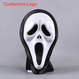 <span class=keywords><strong>Masque</strong></span> <span class=keywords><strong>en</strong></span> plastique personnalisé avec logo et capuche noire, <span class=keywords><strong>masque</strong></span> de cosplay d'horreur pour la Nuit des Sifflements - Product Image 1
