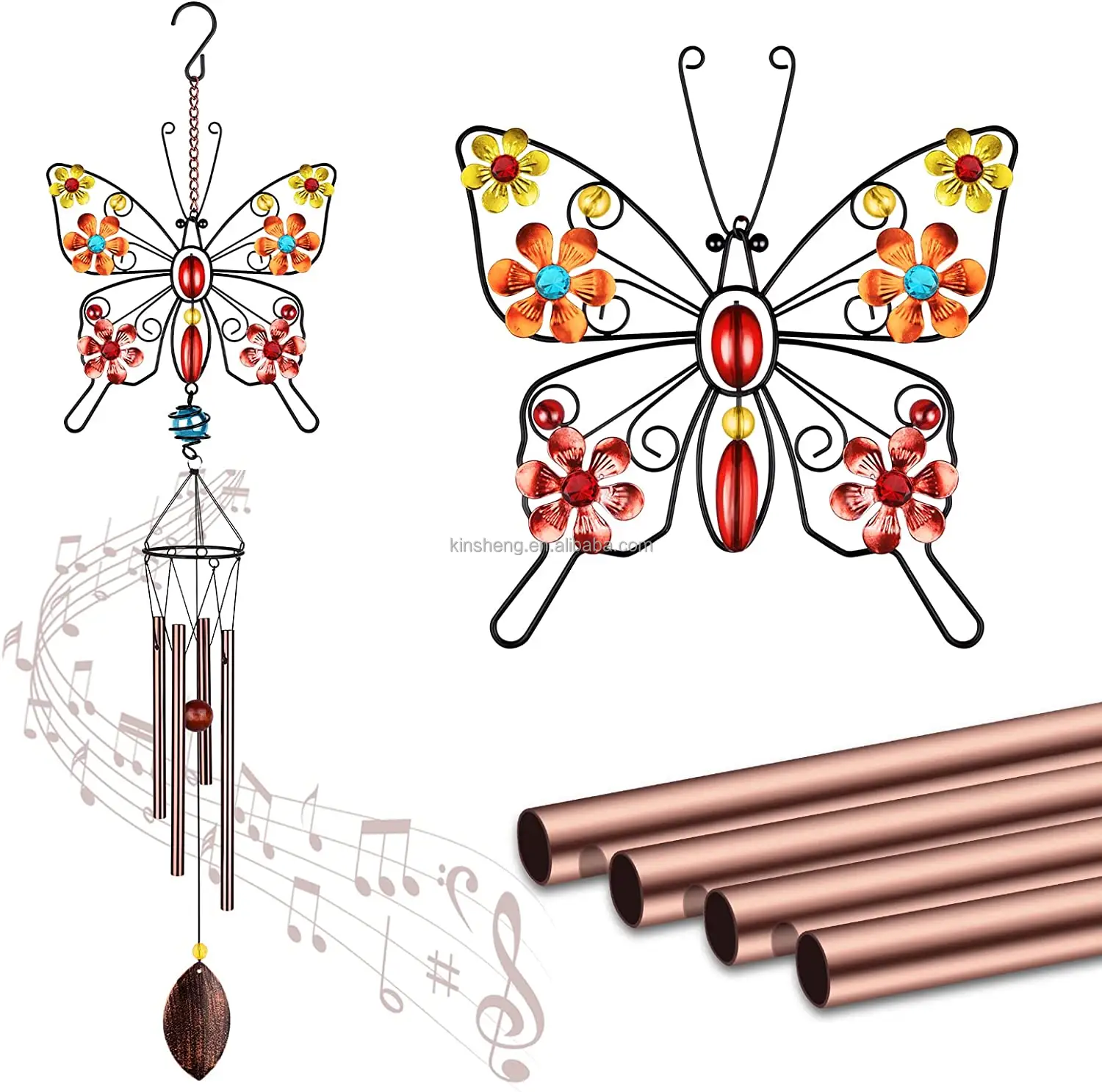Новый Дизайн Открытый бабочка металлическое декоративное ремесло Мемориальный колокольчик