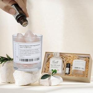 Set Regalo di Cristalli Curativi Sfumati con Bottiglia di Olio Essenziale da 10ml, Deodorante per Ambienti, Regalo Autunnale per Donne - Product Image 1