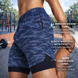 Oem Logo Camo <b>Men</b> Gym <b>Shorts</b> Custom Logo <b>Waistband</b> Sports Running <b>Shorts</b> Compression Quick Dry Workout Basketball Mesh <b>Shorts</b> - Product Image 5