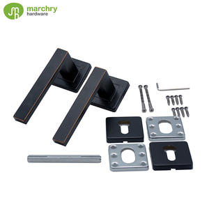 Poignée <span class=keywords><strong>de</strong></span> levier <span class=keywords><strong>de</strong></span> porte rectangulaire carrée en rose OIL-RUBBLE-BRASS - Product Image 4