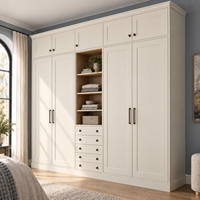 Armoire sur mesure intégrée pour chambre à coucher, dressing mural complet, meuble de rangement moderne en contreplaqué, dressing walk-in durable pour salon