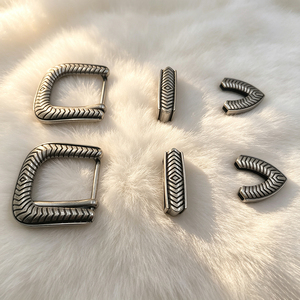 Al por mayor, Juego de 3 hebillas de cinturón de estilo occidental de aleación de zinc, versión antigua, con diseño de estrella en relieve 3D, de 40mm de ancho interior, con pasador de una sola punta - Product Image 6
