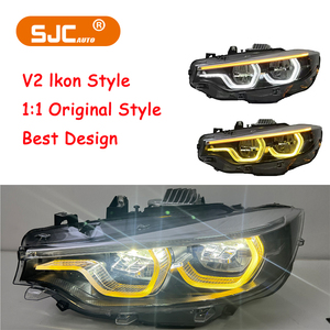 Faros Delanteros SJC US STOCK Auto V2 IKON para BMW Serie 4 F32 M4 F33 F80 F82 420i 428i 430i 435i 2013-2019, Luz Delantera con Intermitentes - Product Image 1