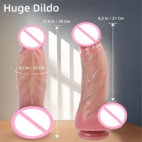 Grand Dildo en Silicone Liquide avec Ventouse Puissante, Base Évasée, Étanche, 30cm, Pénis Réaliste, Dilatateur Anal, Pénétration Profonde, Sexuel