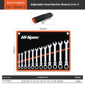 Kit de clés à cliquet et clés à douille métriques flexibles de qualité professionnelle, 22 pièces, personnalisable OEM, pour réparation automobile - Product Image 6