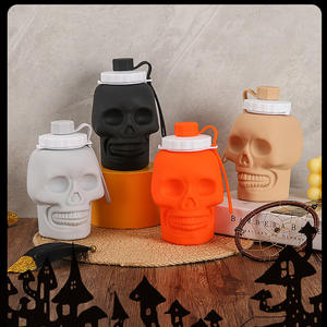 Nueva Taza Plegable de Silicona para Halloween, 650 ml, Botella de Agua Creativa con Cabeza de Calavera, Taza Deportiva para Exteriores para el Festival de los Fantasmas - Product Image 1