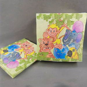 ผ้าเช็ดปากอาหารค่ำลายลิงสัตว์ขนาด33ซม. พิมพ์ลายตามสั่งสำหรับงานปาร์ตี้และโรงแรม - Product Image 6