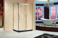 Porte de douche rectangulaire moderne et simple en verre trempé transparent, sans cadre, avec charnière pivotante en alliage de zinc pour salle de bain hydro-vapeur