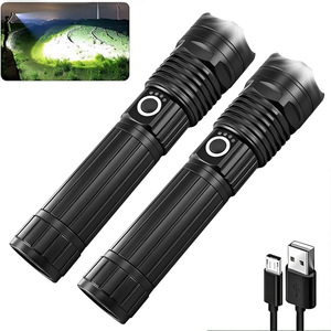 ไฟฉายความเข้มสูง 3000mAh แบบชาร์จไฟได้ LED ซูมได้ ไฟฉุกเฉินพกพาสำหรับใช้งานกลางแจ้ง - Product Image 1
