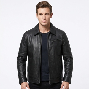 Fabricant de Blousons Aviateurs en Cuir Classiques Haut de Gamme pour Hommes en Peau de Chèvre, Personnalisables et Élégants, avec Faible MOQ et Service OEM - Product Image 1