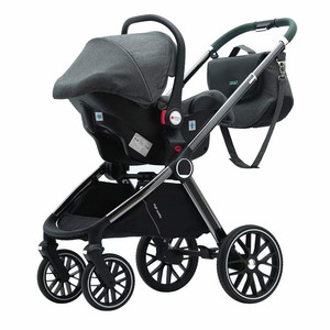 Poussette bébé de luxe pouvant s'asseoir et s'allonger Poussette bébé pliable portable de 0 à 3 ans/<span class=keywords><strong>brouette</strong></span> à 4 roues avec dos respirant - Product Image 2