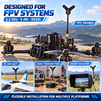 Antenne de drone FPV 3,3 GHz 3100/3500 MHz 6 dBi avec câble coaxial RG141 et connecteur SMA mâle pour transmetteur vidéo d'avion RC