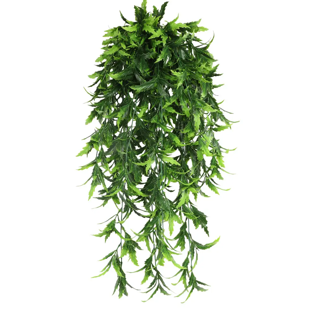 壁掛けシミュレーション偽の花偽の緑の植物つるつるカメの葉人工壁掛けプラスチック籐