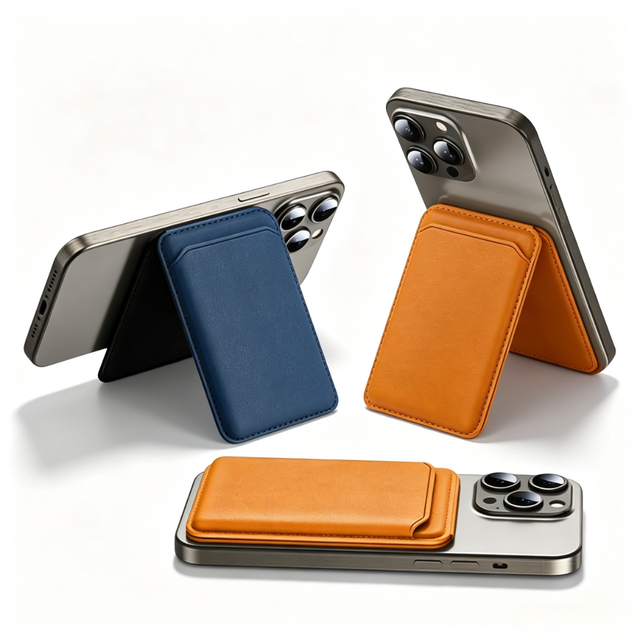 Magsafe Wallet for iPhone 17/16/15/14/13/12 Series Smart PU Magnetic Wallet Stand with Business Card Holder