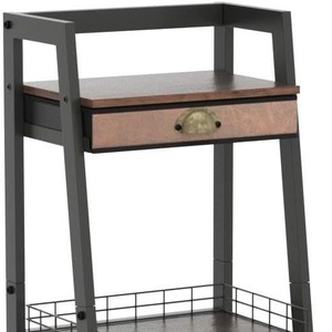Étagère d'angle pour salle de bain à 3 niveaux avec tiroir, support de rangement autoportant pour articles de toilette et serviettes, noir, 60x70cm - Product Image 4
