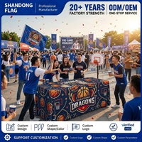 Bendera Polyester Stretch 6 kaki Custom dengan Logo Tim Basket Custom; Tahan Air, Tahan UV, Rangka Aluminium Portabel