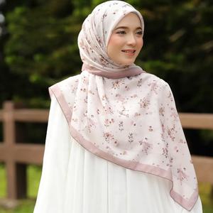 Firmato Premium in cotone Voile Tudung Bawal alla moda quadrato Hijab Muslim donne ragazze digitali stampate bandane etniche - Product Image 1