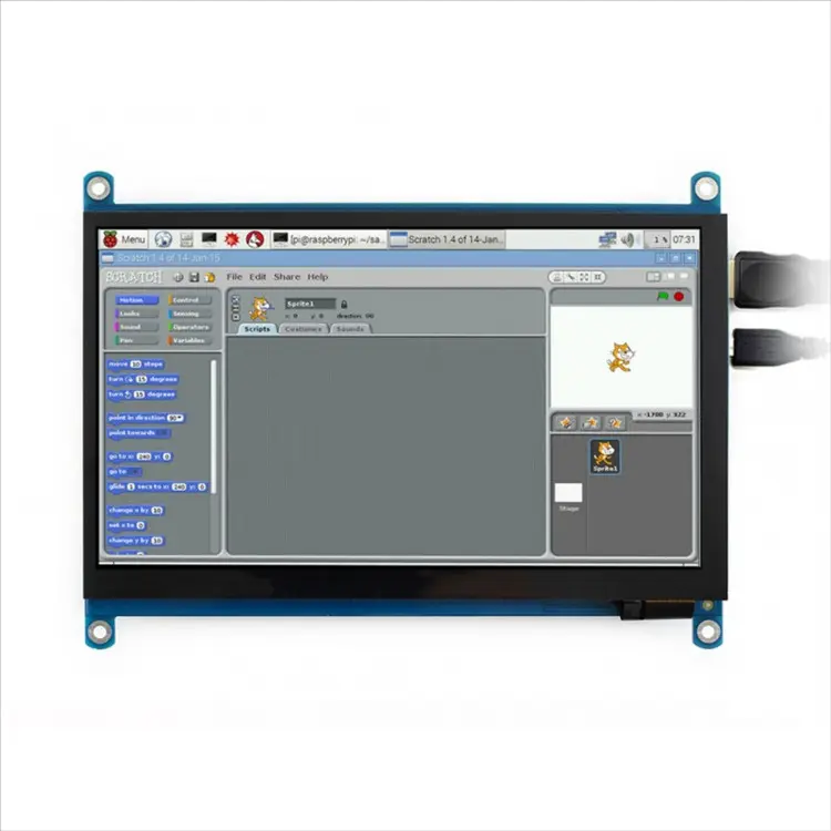 Layar Sentuh 7 Inci LCD 1024X600, Layar Sentuh IPS Kapasitif 7 Inci Mendukung 7 Lcd Layar Sentuh Raspberry Pi 4