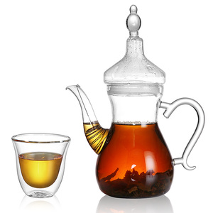 Vetreria calda stile <span class=keywords><strong>turco</strong></span> arabico teiera in vetro resistente al calore ad alta borosilicato trasparente teiera in vetro per fiori di tè <span class=keywords><strong>rosso</strong></span> - Product Image 4