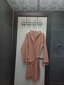 <b>Turkish</b> Waffle Pique Bathrobe Robe <b>Towel</b> Hooded Quick Drying Cotton Long Sleeve Colorful Soft Robe Women Men Washable Home Hotel - Product Image 3