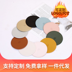 Posavasos de cuero estilo nórdico, redondo, aislante del calor, impermeable, a prueba de aceite, para uso en escritorio. - Product Image 4