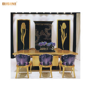 <span class=keywords><strong>Meuble</strong></span> à cadre TV rond décoratif en bois feuille d'or européen Sculpture spéciale Mobilier de rangement Hi-Fi pour salon - Product Image 6