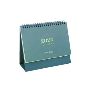 2024 2025 Custom Logo Mini Creative Design Custom Spiral Chinese Desk Calendar Stand For Table