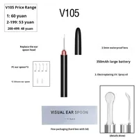 Otoscope visuel HD pour le nettoyage des oreilles avec caméra 1080P, sans fil et recharge USB-C, 6 lumières LED pour un outil de retrait de cérumen sûr, modèle V109