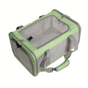 Foldable Breathable Lightweight Canvas Airline Cat <b>Carrier</b> with Zipper Closure for <b>Pet</b> Travel Handbag & Car Bag - Product Image 2