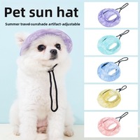 Chapeaux anti-étouffement pour chiens et chats avec oreilles visibles Accessoires de protection solaire de style pêcheur pour animaux de compagnie Cordons réglables