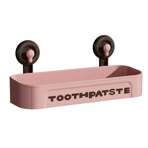 Suction Cup Wall Mount Storage Rack Rectangular Bathroom Shelf With Drainage For Toothpaste And Toiletries - Product Image 5