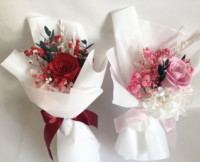 Liviflo Hari Valentine Hari Ibu Wisuda Buket Bunga Mawar Kering Awet Buatan Tangan Mewah Kotak Hadiah Transparan Tahan Lama