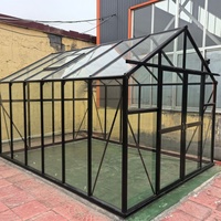 Serre en aluminium sur mesure 8x12 pieds avec structure en alliage, kit complet de véranda extérieure de style européen pour jardin, pièce chauffée