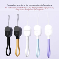 Kabel Pengisian Cepat 2-in-1 Berwarna 16.5CM 60W Kabel 16cm 3A USB-C ke USB-C ke Lighting untuk Ponsel/Power Bank