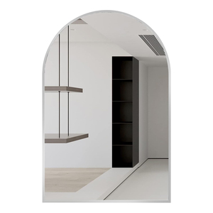 <b>Silver</b> Metal Framed Arched Bathroom <b>Mirror</b> 24x32 Inch Wall Mount Vanity <b>Mirror</b> - Product Image 3