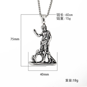 Bijoux du commerce extérieur transfrontalier Europe et États-Unis tendance rétro <span class=keywords><strong>saint</strong></span> chien titane acier pendentif masculin personnalité fa - Product Image 1